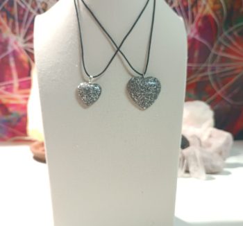 Ciondolo Cuore Grande in Orgonite da 7 gr. e Cuoricino di 2 gr.